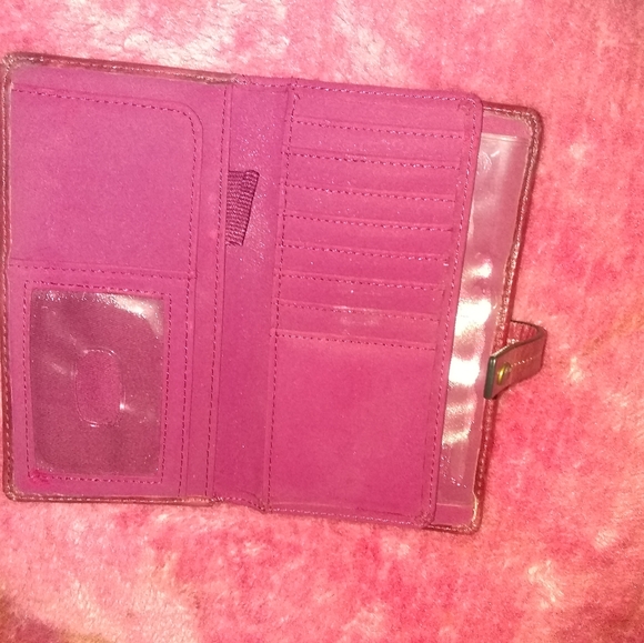 Fossil Leather Wallet Rustic Red - Picture 3 of 8